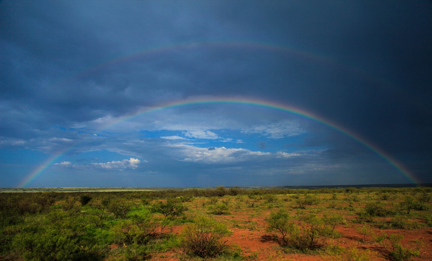 Double rainbow over Lubbock, Texas